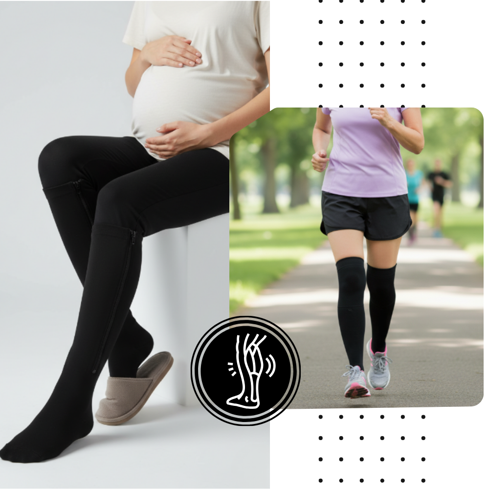 Calcetines de compresión hasta la rodilla con cremallera - Ozerty