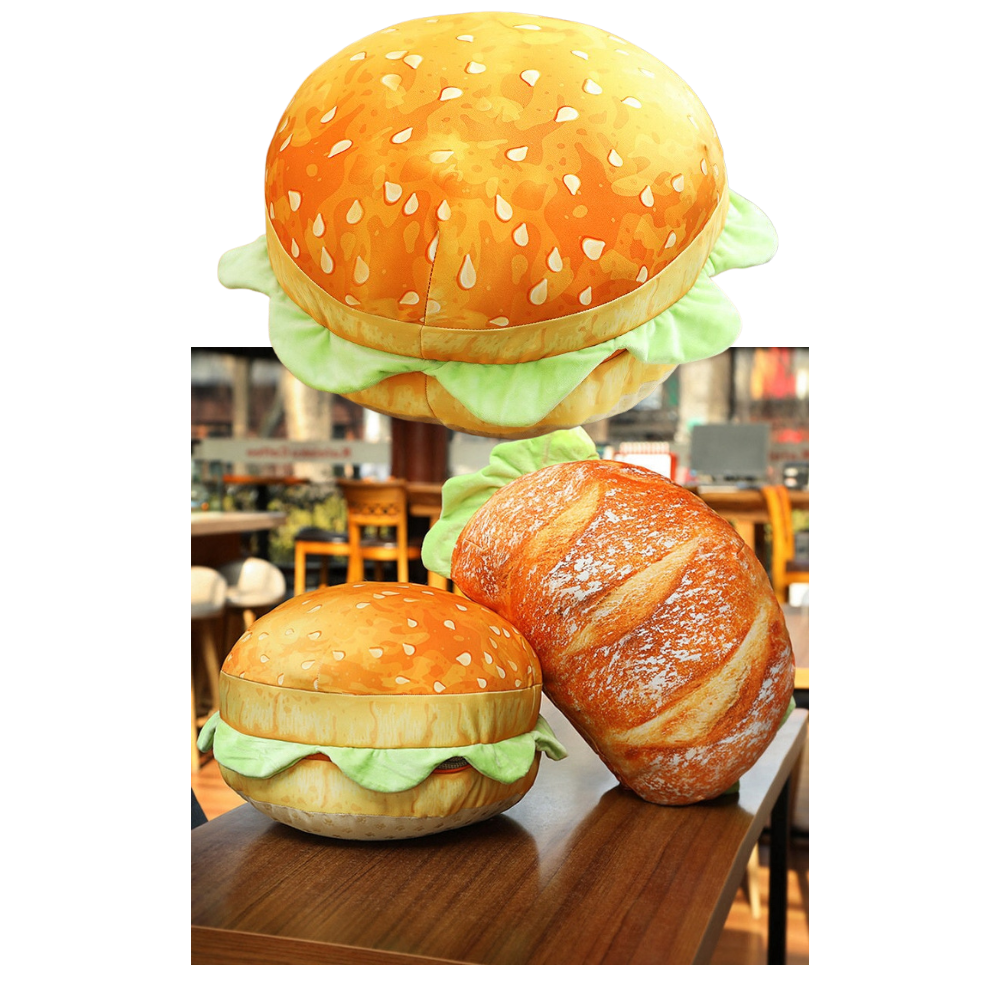 Cojín de peluche para hamburguesas - Ozerty