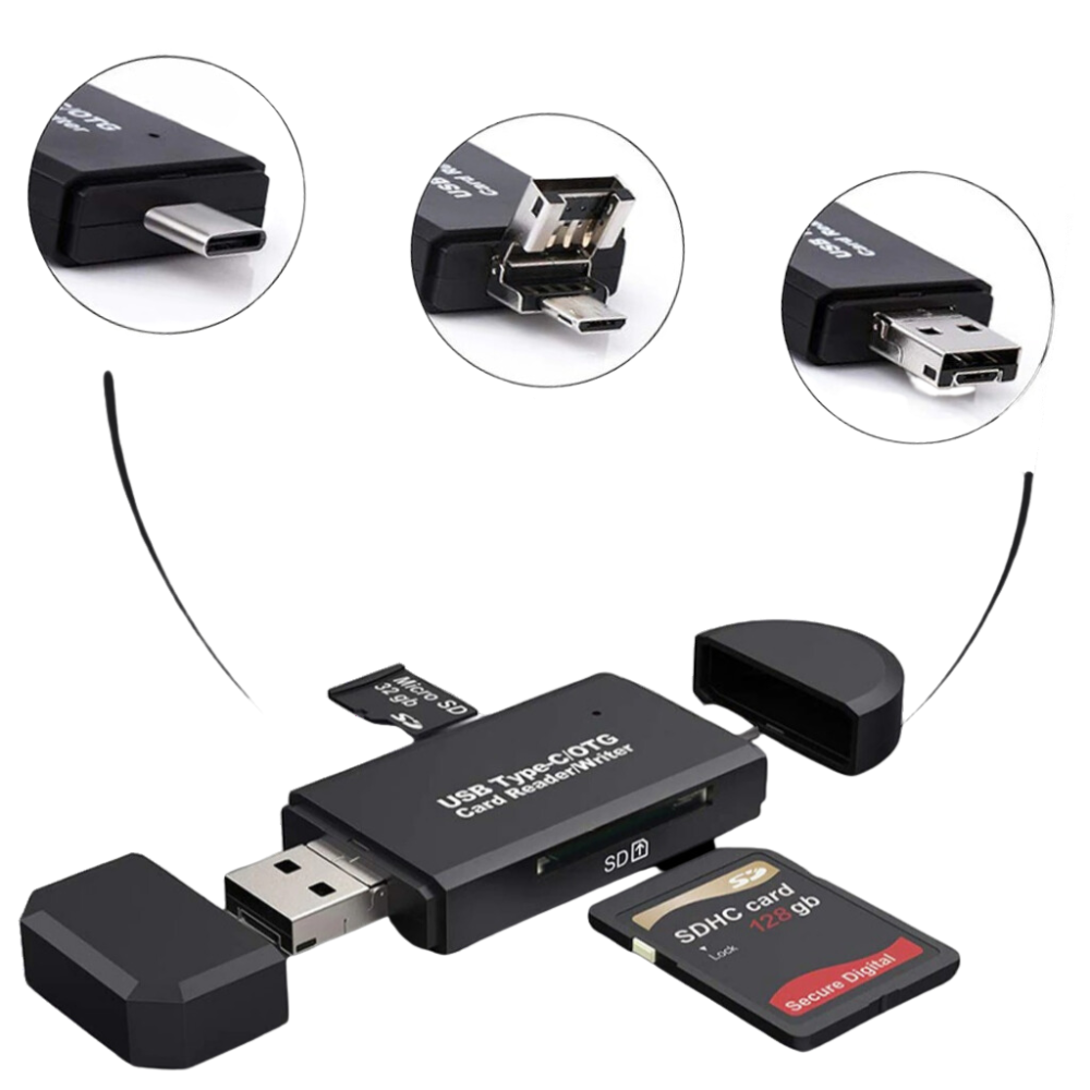 Lector de tarjetas de memoria USB 3 en 1 - Ozerty