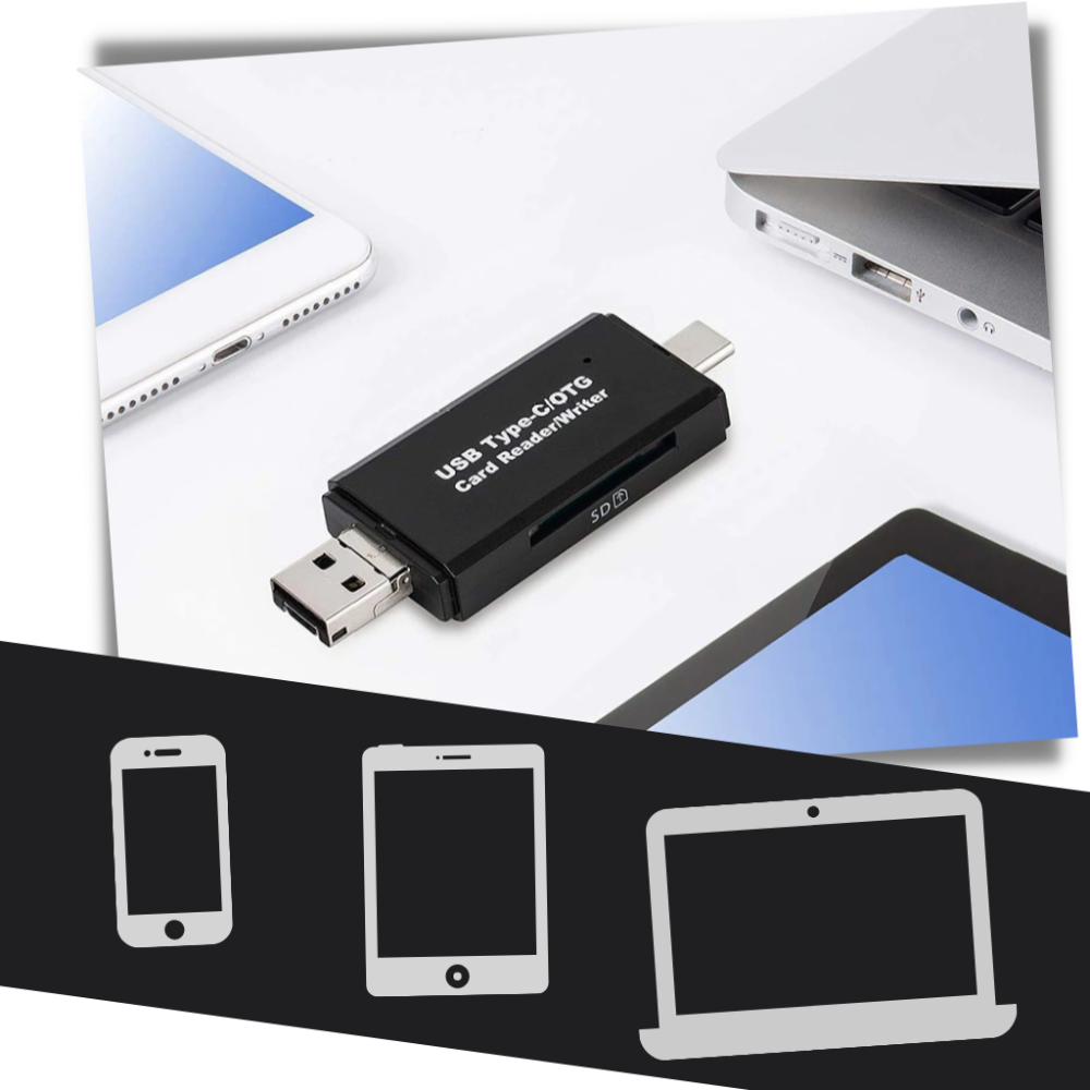 Lector de tarjetas de memoria USB 3 en 1 - Ozerty