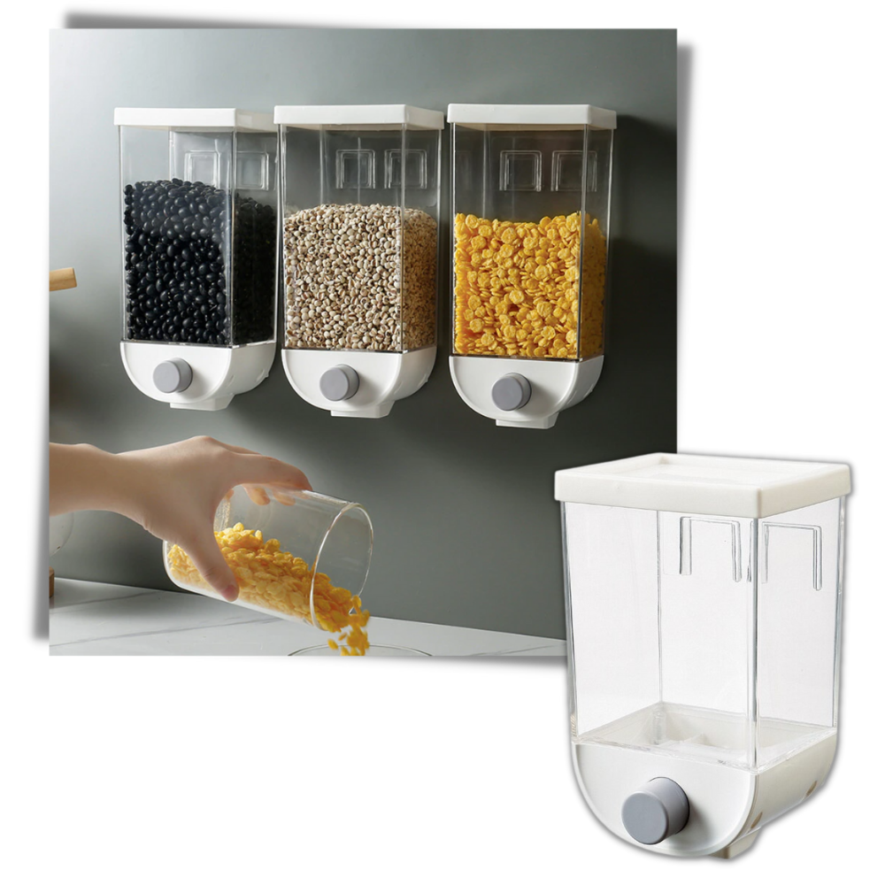 Dispensador de cereales adhesivo de pared - Ozerty