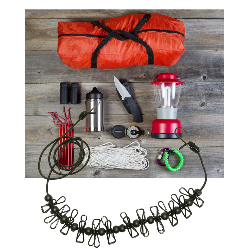 Tendedero de camping extensible de 4m con pinzas - Ozerty