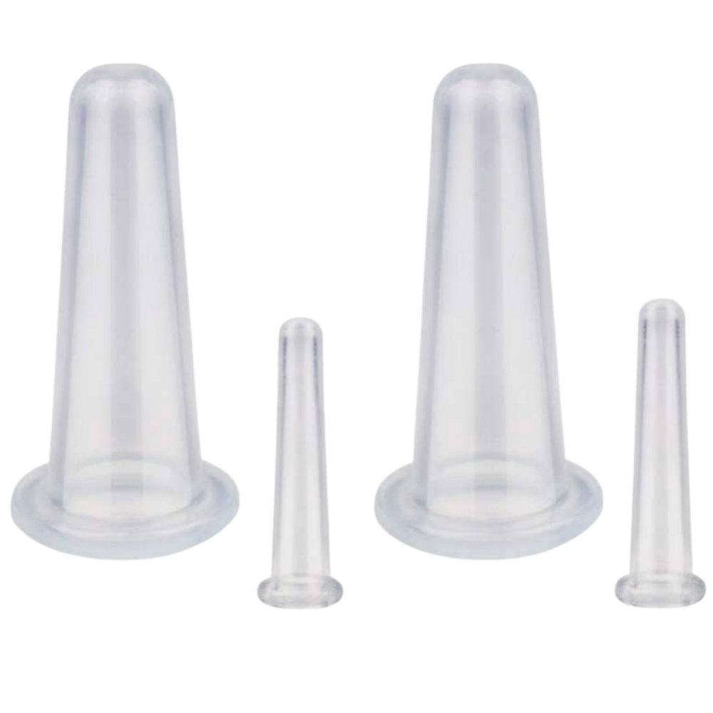 4 copas de silicona para masaje facial con ventosas