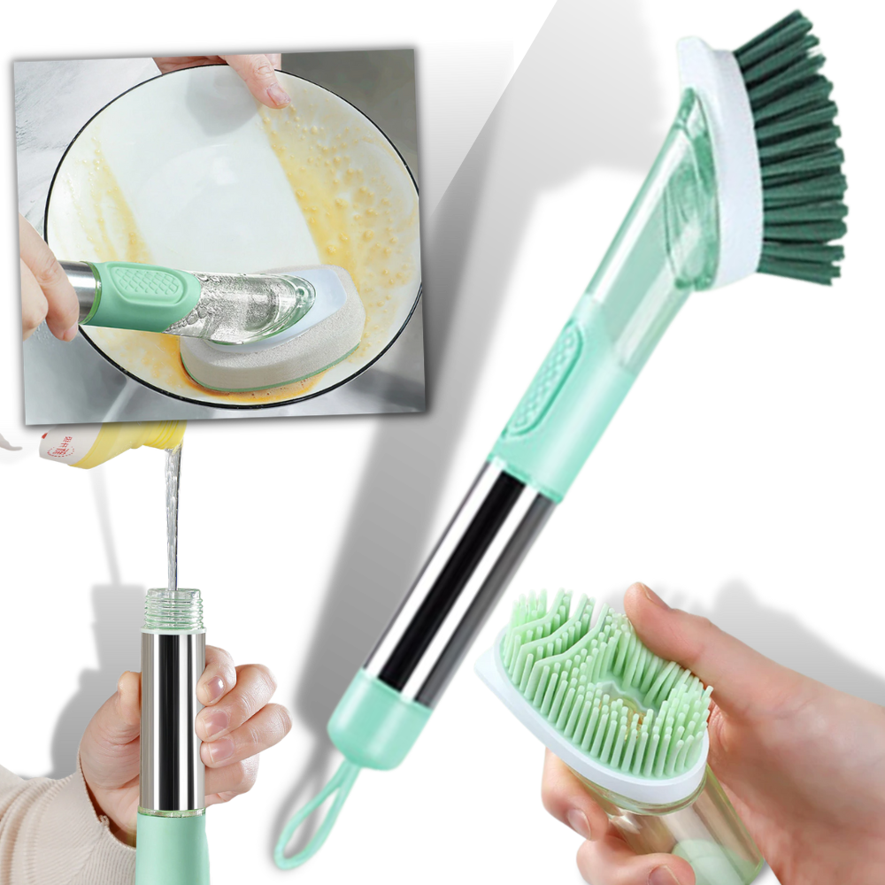 Cepillo de limpieza con dispensador de jabón - Ozerty