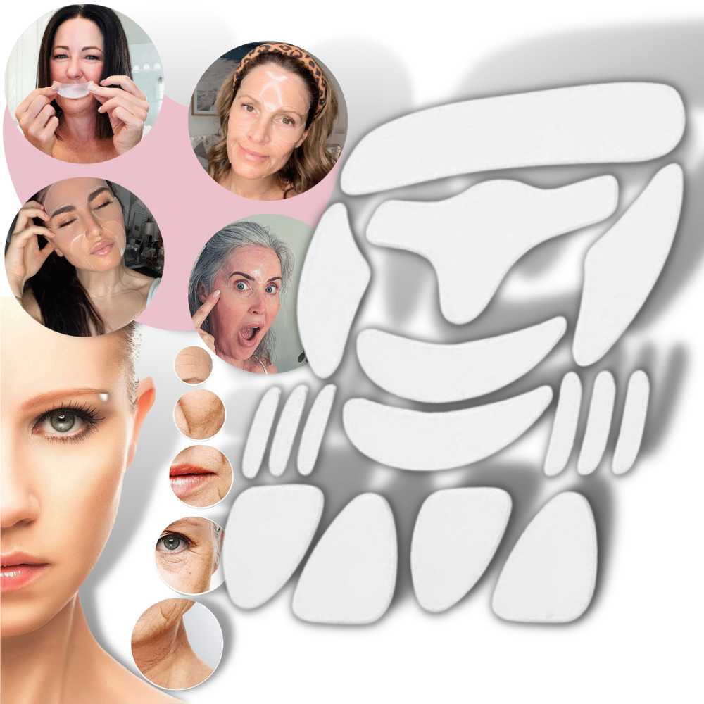16 Parches faciales de silicona antiarrugas - Ozerty