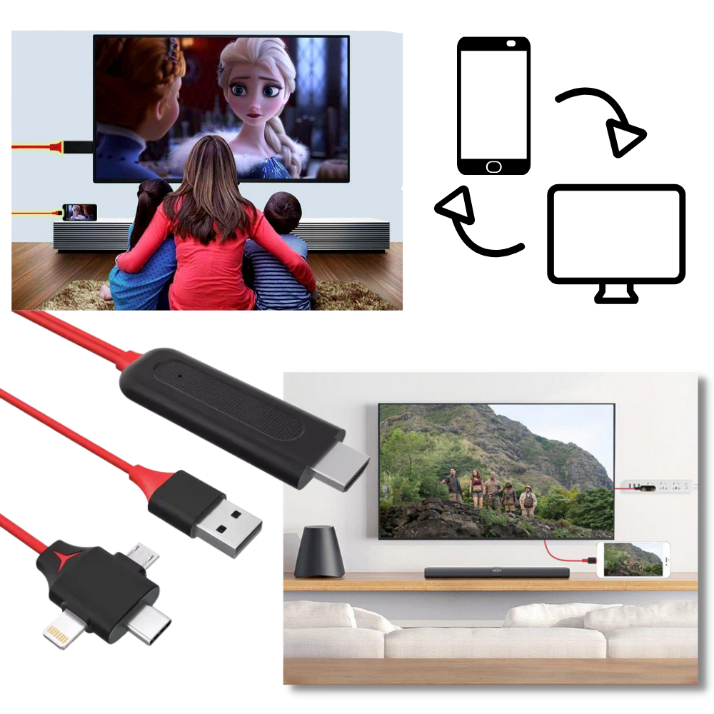 Cable adaptador HDMI para teléfonos y tabletas - Ozerty