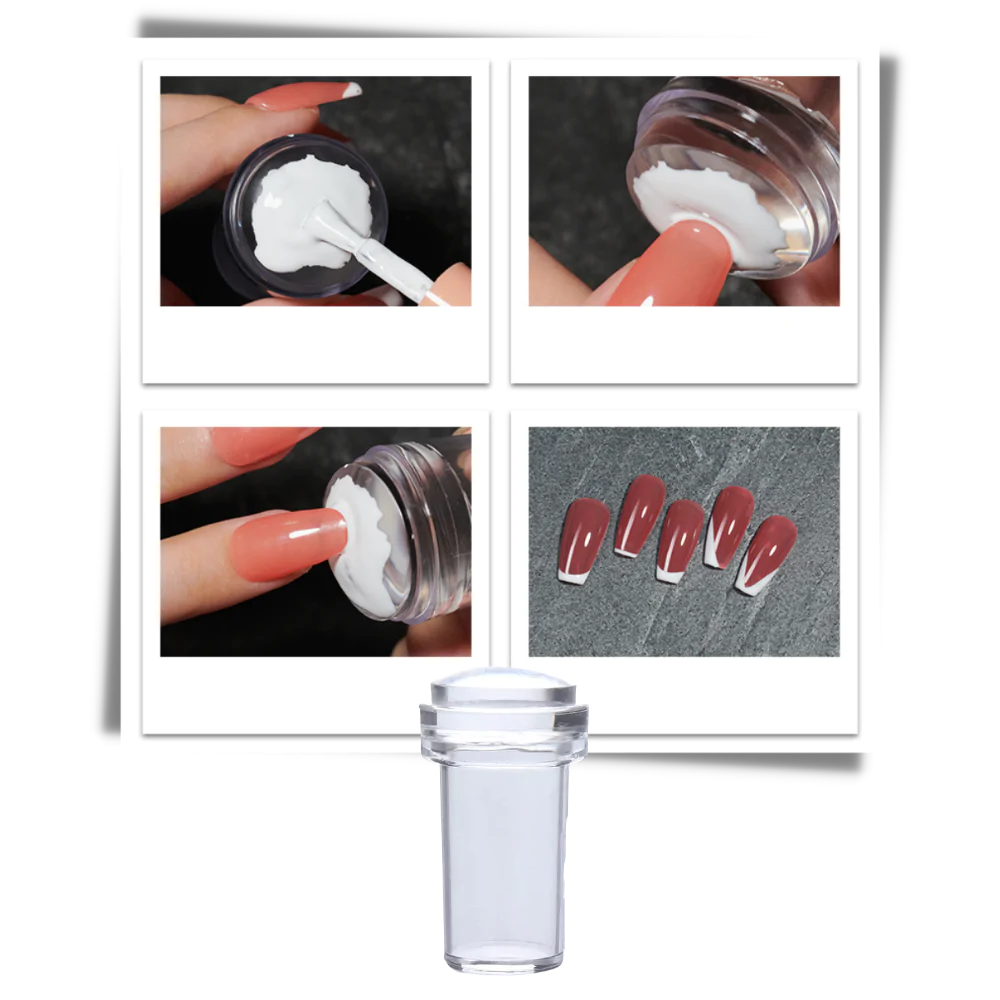 Kit de silicona para estampar nail art con raspador - Ozerty