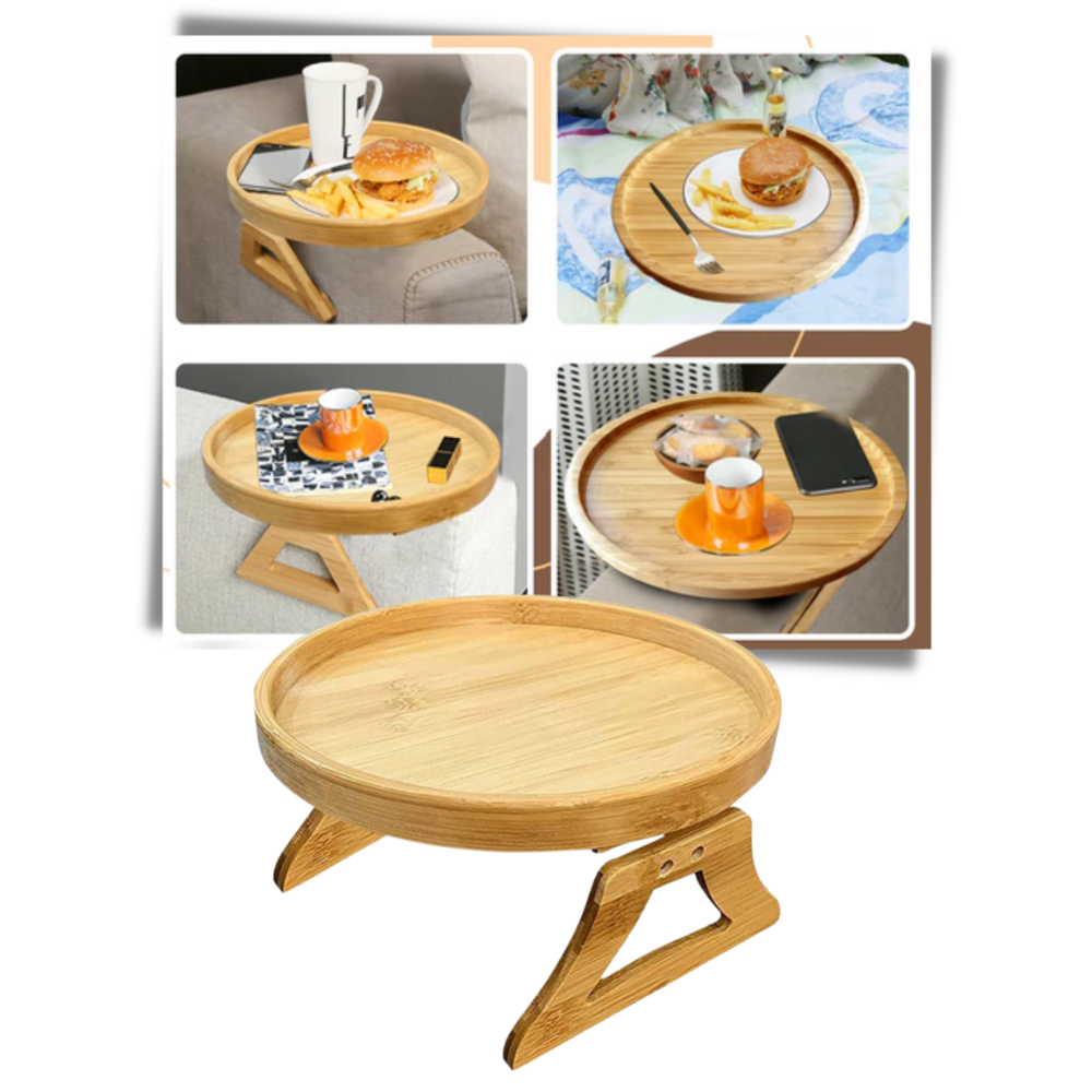 Mesa de madera plegable con reposabrazos - Ozerty
