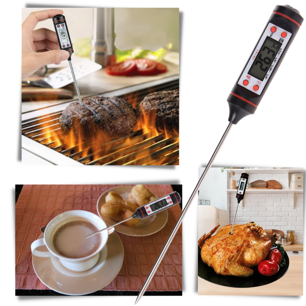 Termómetro digital con sonda para cocinar - Ozerty