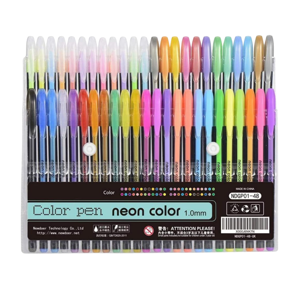 Set de 48 bolígrafos de gel con purpurina - Ozerty
