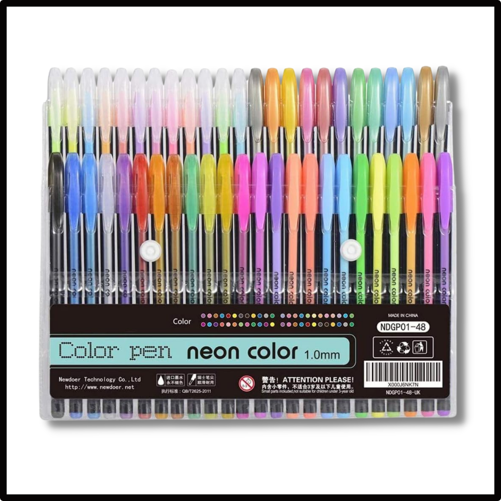 Set de 48 bolígrafos de gel con purpurina - Ozerty