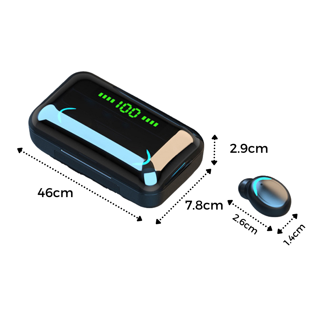 Auriculares Bluetooth con caja de baterías de carga - Ozerty