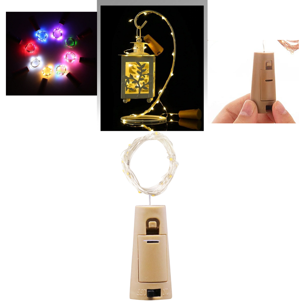 Lámpara LED en forma de botella con corcho (paquete de 3) - Ozerty