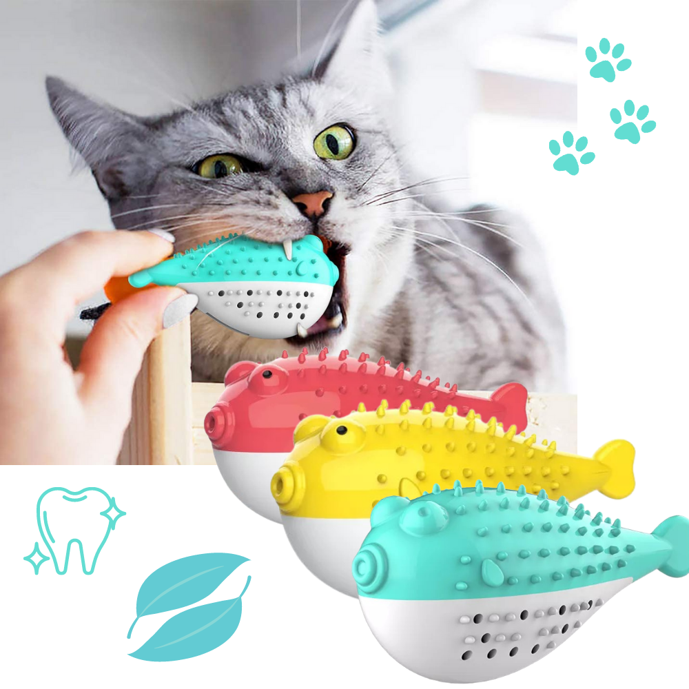 Cepillo de dientes recargable para gatos con forma de pez - Ozerty