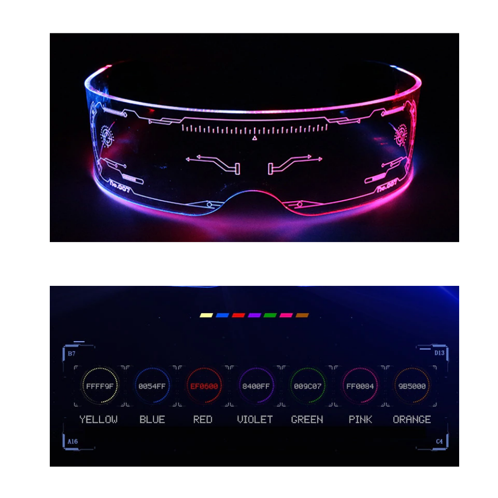 Gafas luminosas con luces LED de colores - Ozerty