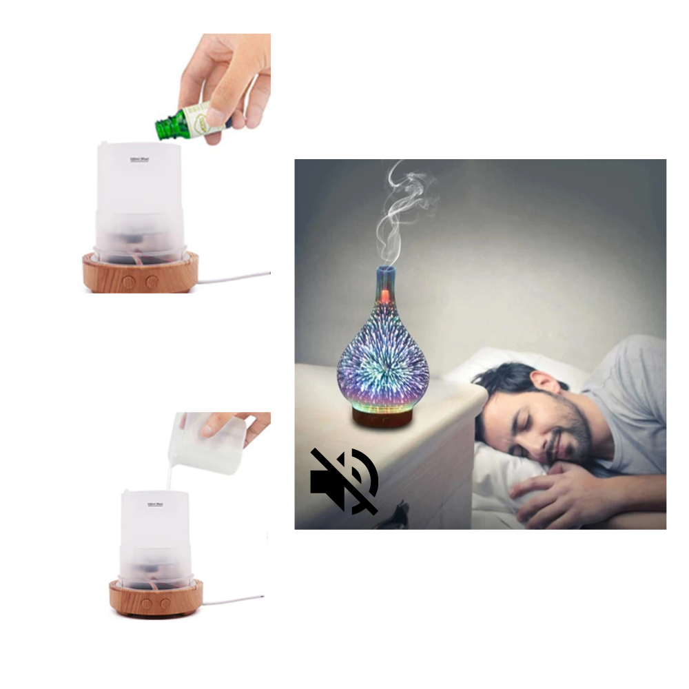Difusor de aceites esenciales con forma de jarrón con diseño de fuegos artificiales - Ozerty
