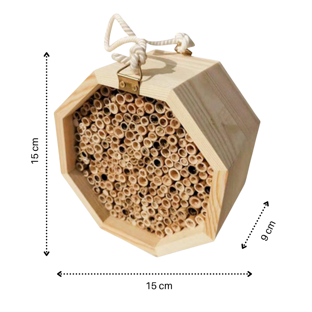 Casa de abejas hexagonal de madera