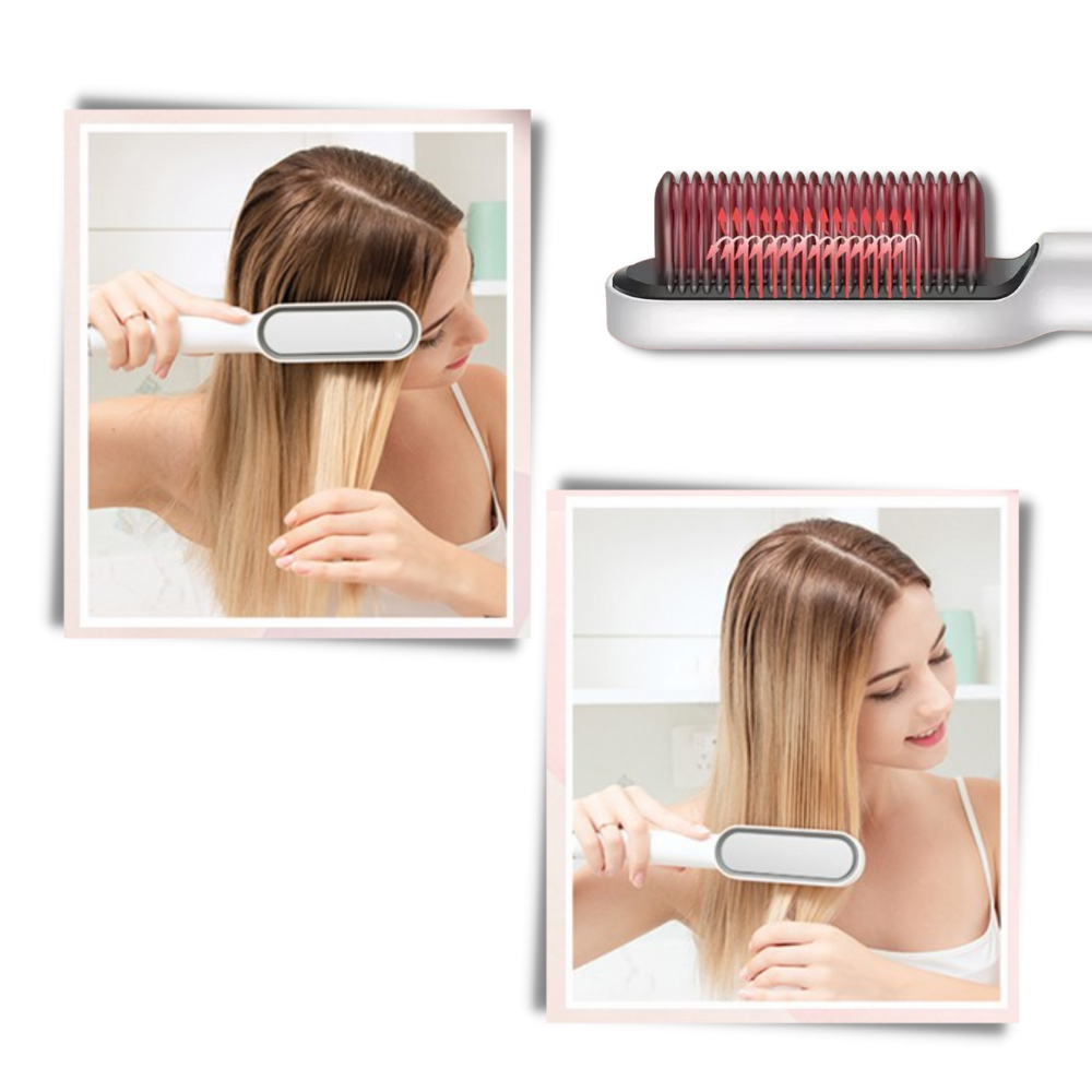 Cepillo eléctrico de cerámica para alisar el cabello - Ozerty