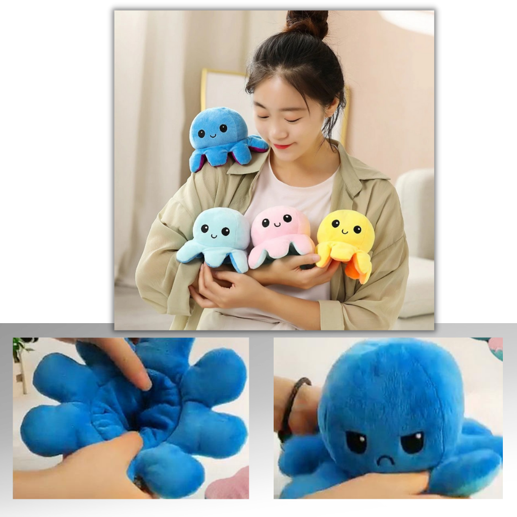 Mini pulpo reversible de peluche - Ozerty
