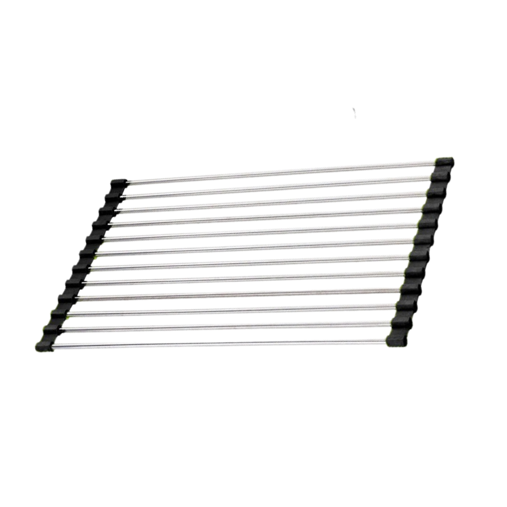 Escurridor de acero inoxidable enrollable para platos y alimentos