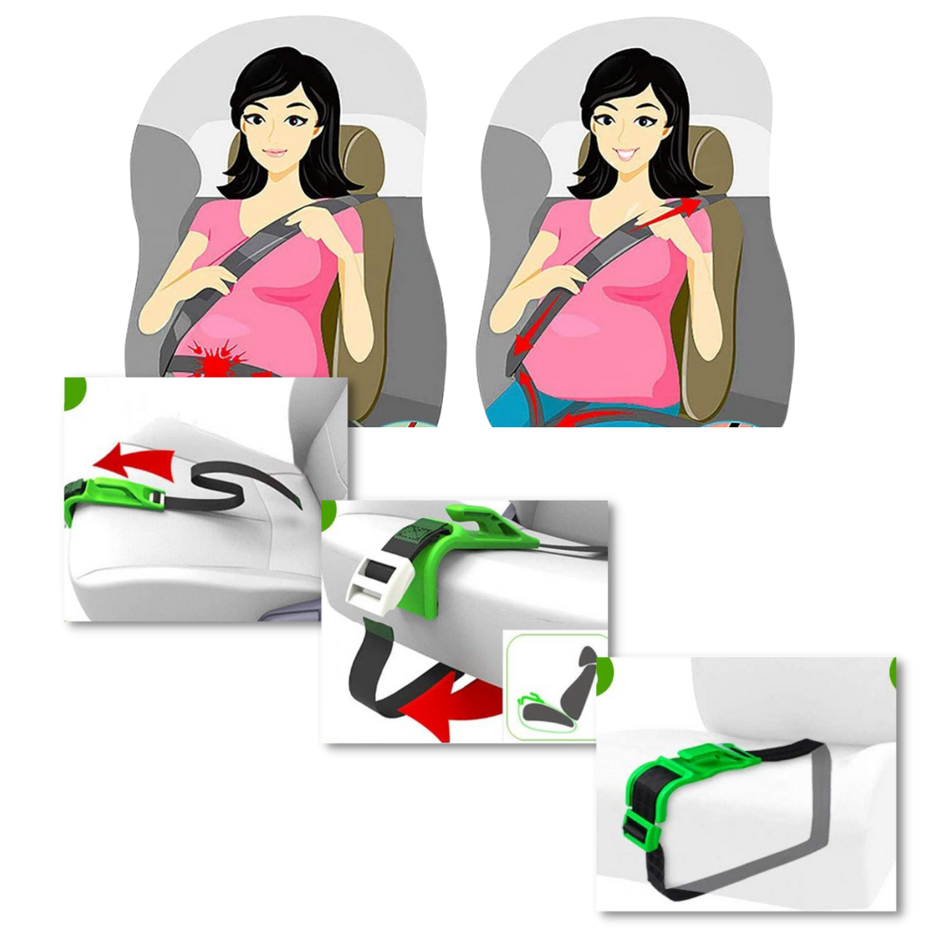Ajustador del cinturón de seguridad para la protección de las mujeres embarazadas - Ozerty