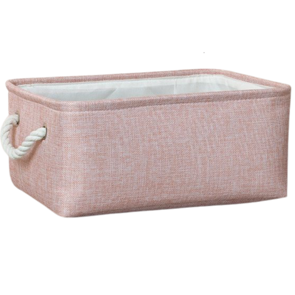 Elegante cesta de lino con asas de cuerda - Ozerty