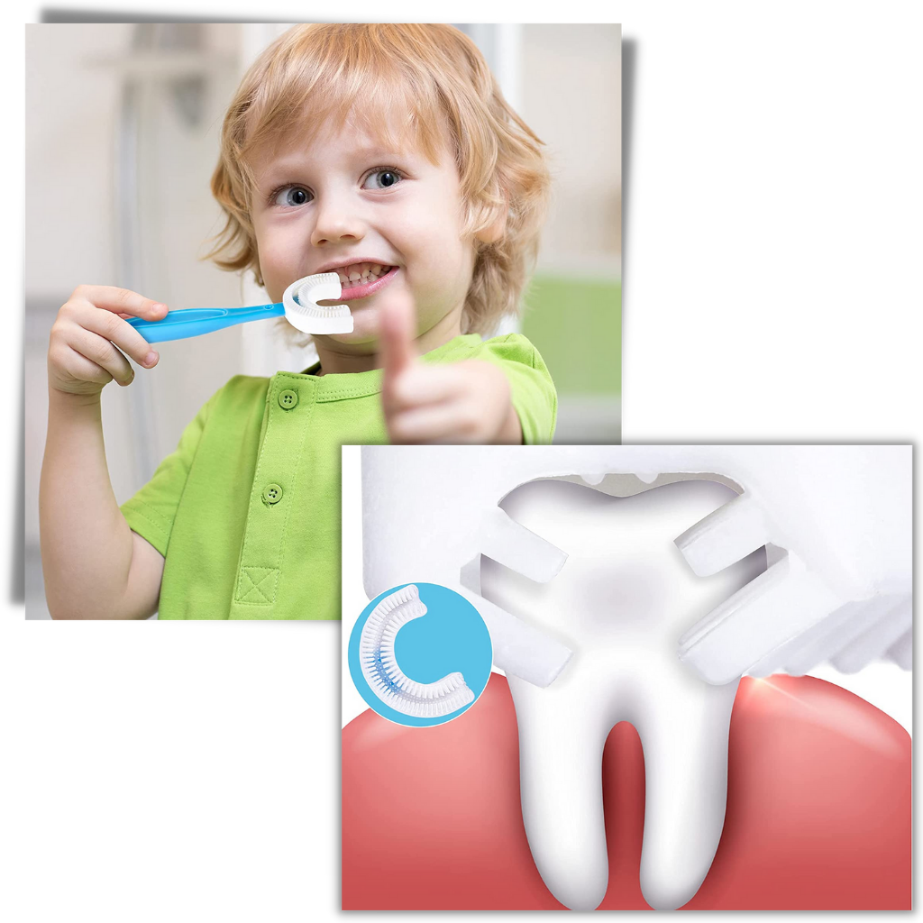 Cepillo de dientes en forma de U para niños (paquete de 2) - Ozerty