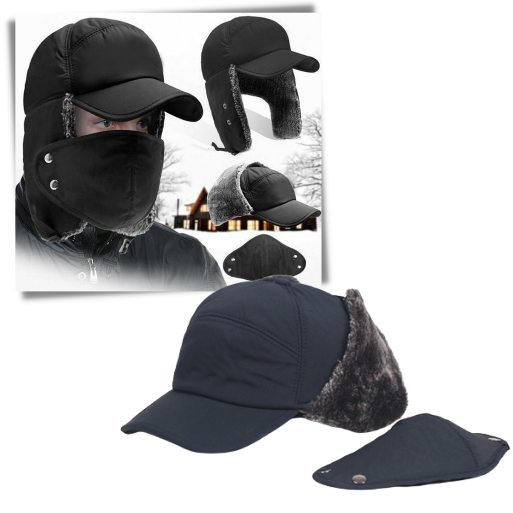 Gorra de protección facial y auditiva unisex a prueba de viento - Ozerty