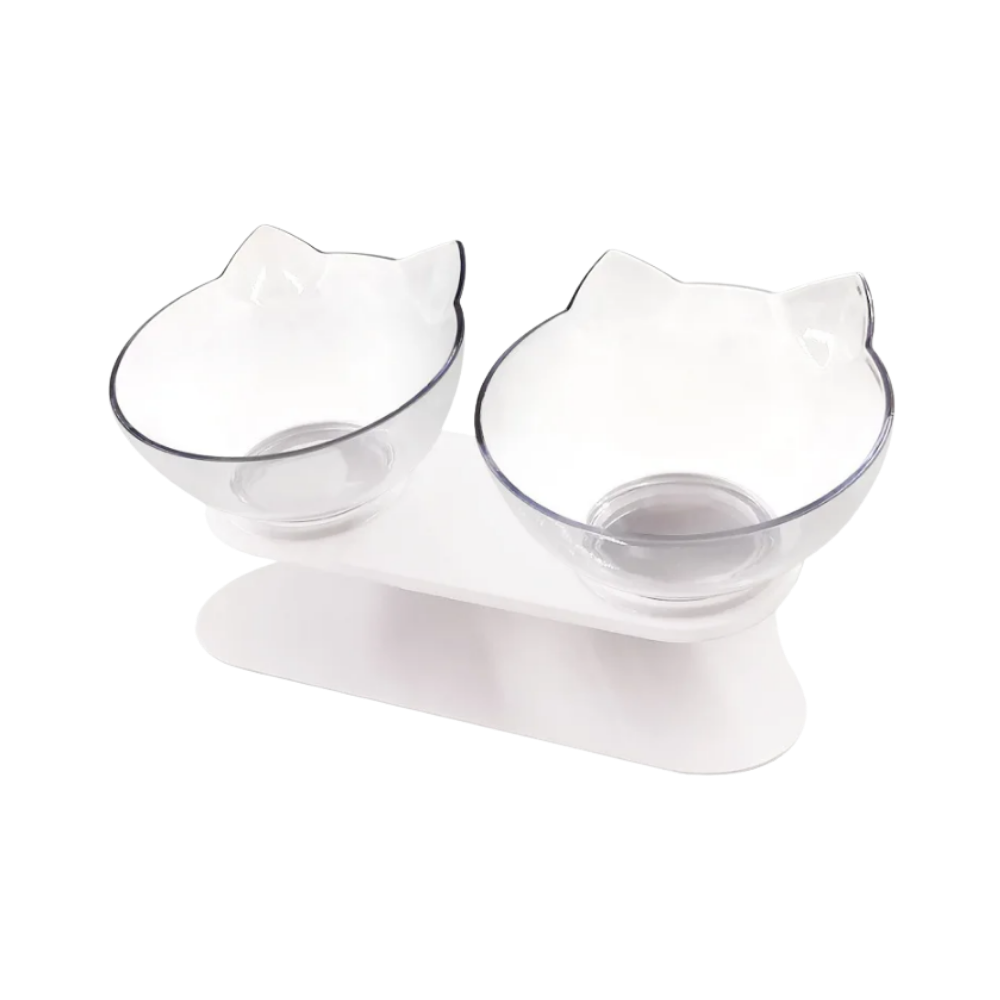 Comedero elevado para gatos

 -Transparente/Doble - Ozerty