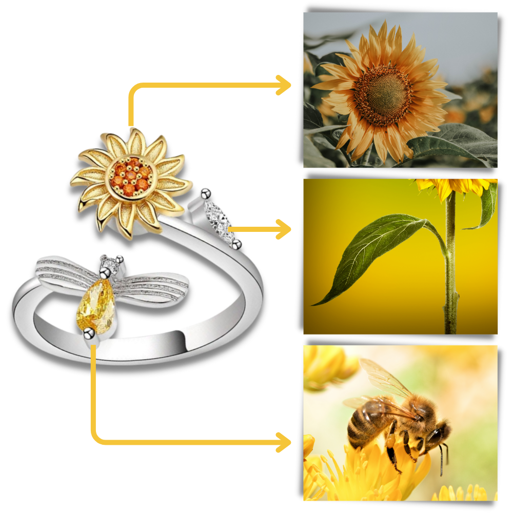 Anillo giratorio con forma de girasol
 - Ozerty