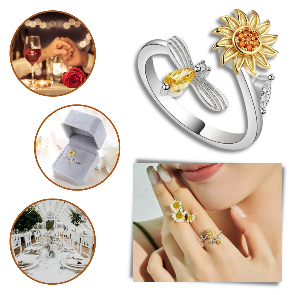 Anillo giratorio con forma de girasol
 - Ozerty